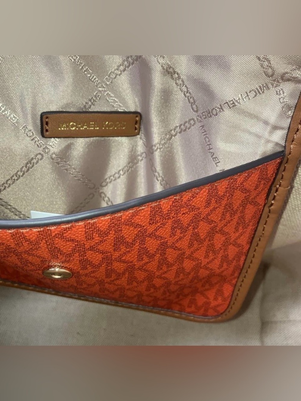 Michael Kors Eva Large Tote - Deep Orange NWT - Picture 7 of 7